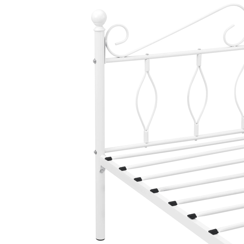 Struttura Letto in Metallo con Testiera e Pediera in Stile Romantico/Classico 120 x 200 cm Letto 1 Piazza e Mezza - Bianco
