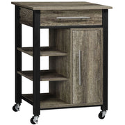 CARRELLO DA CUCINA PORTAVIVANDE CON RUOTE  60X50X84.5CM MARRONE SCURO