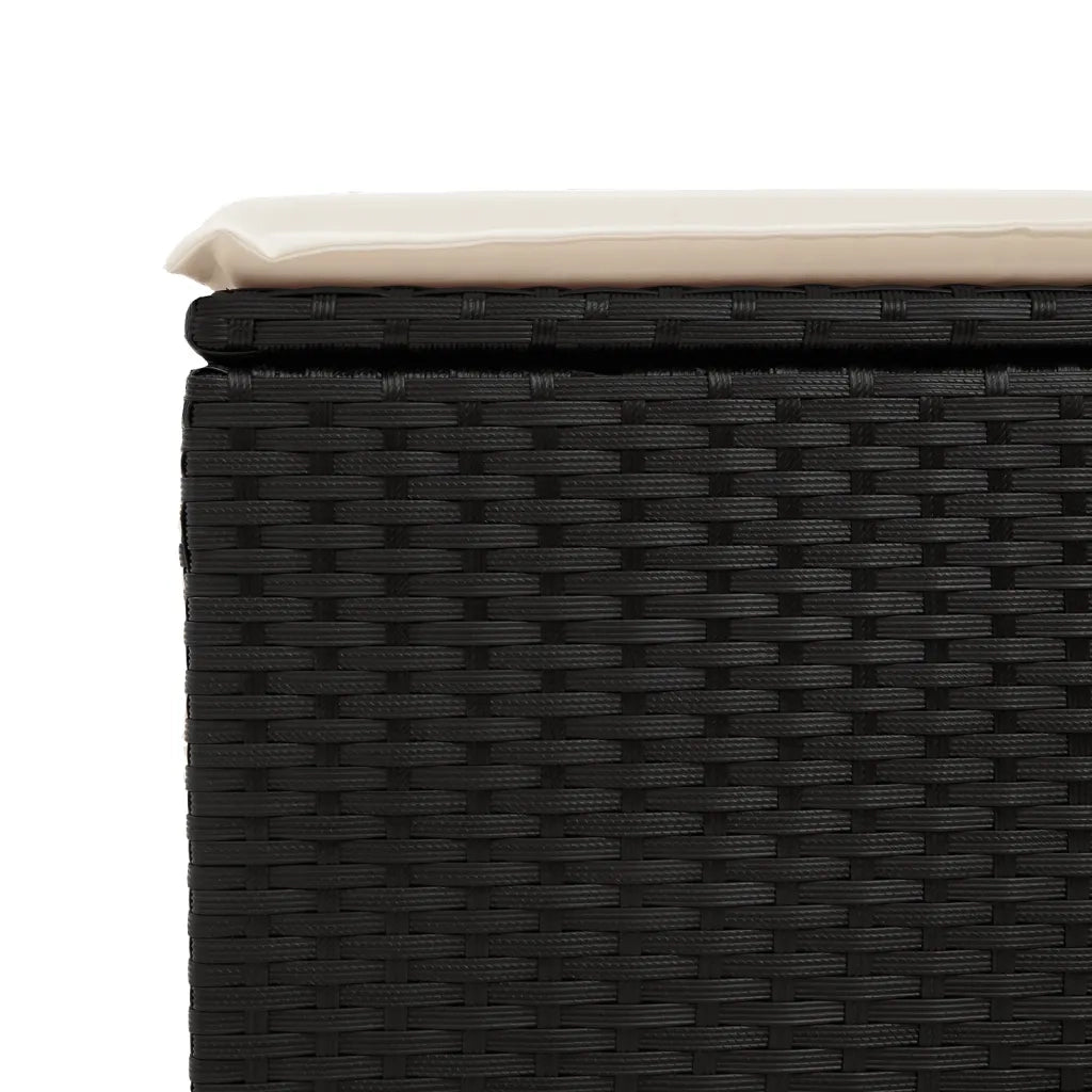 Sgabello Giardino con Cuscino Nero 55x55x37 cm in Polyrattan CFW3581271