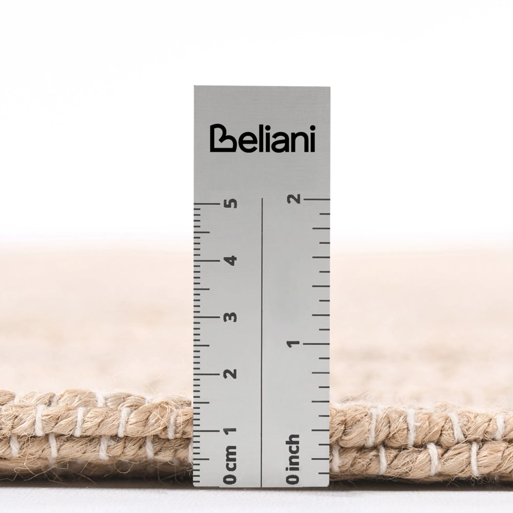 Tappeto beige e verde in juta 80 x 300 cm Rettangolare Tessuto Stile rustico Soggiorno Camera da letto
