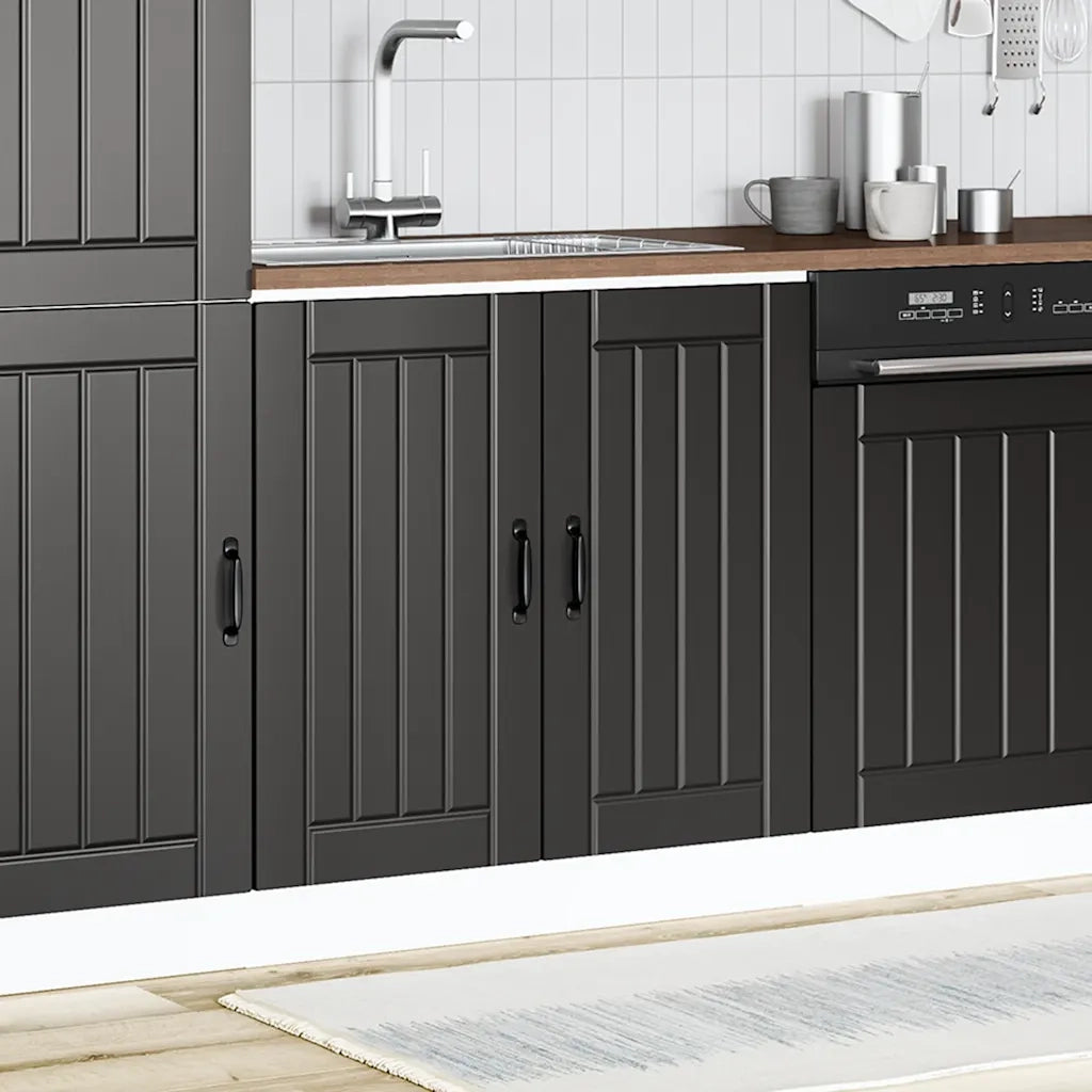 Mobile base lavello-Armadietto da bagno Lucca Nero in Legno Multistrato 406295