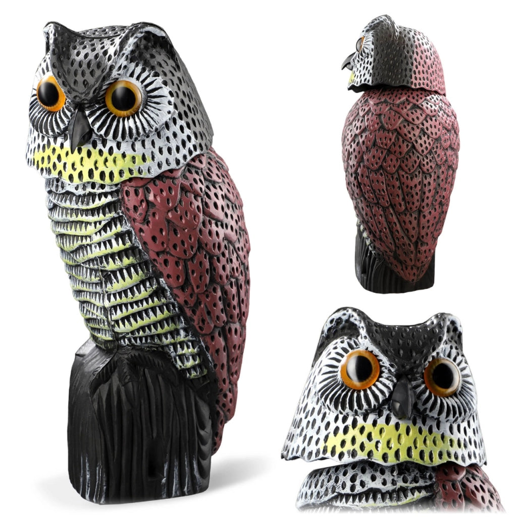 Statuetta da giardino KADAX, ornamento a forma di gufo con testa mobile, regalo.