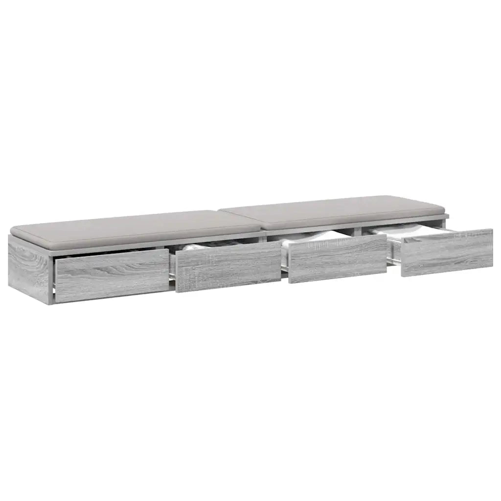 Cassetti per letto | Comodino | Armadio da Notte | Mobiletto da notte Grigio Sonoma 135 x 36,5 x 16,5 cm