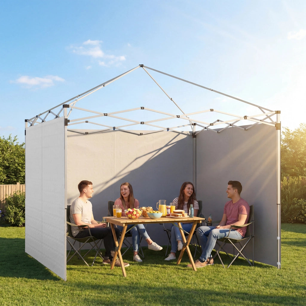 Pareti Laterali per Tenda 3x3 m ¨C Zephmum ¨C Tela Oxford con Cerniera Bianco