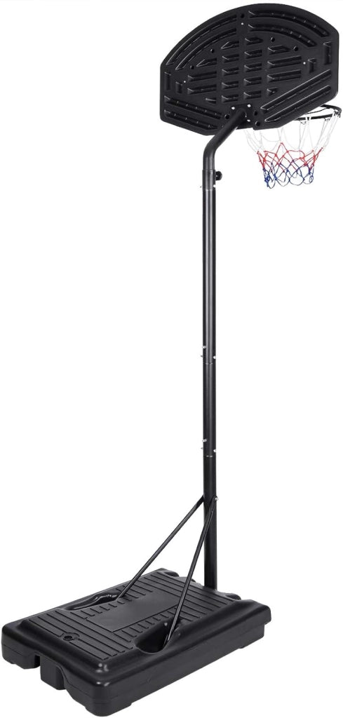 Canestro da Basket Mobile con Rotelle Altezza Regolabile 257-305cm con Base Set Cestino Partita Pallacanestro