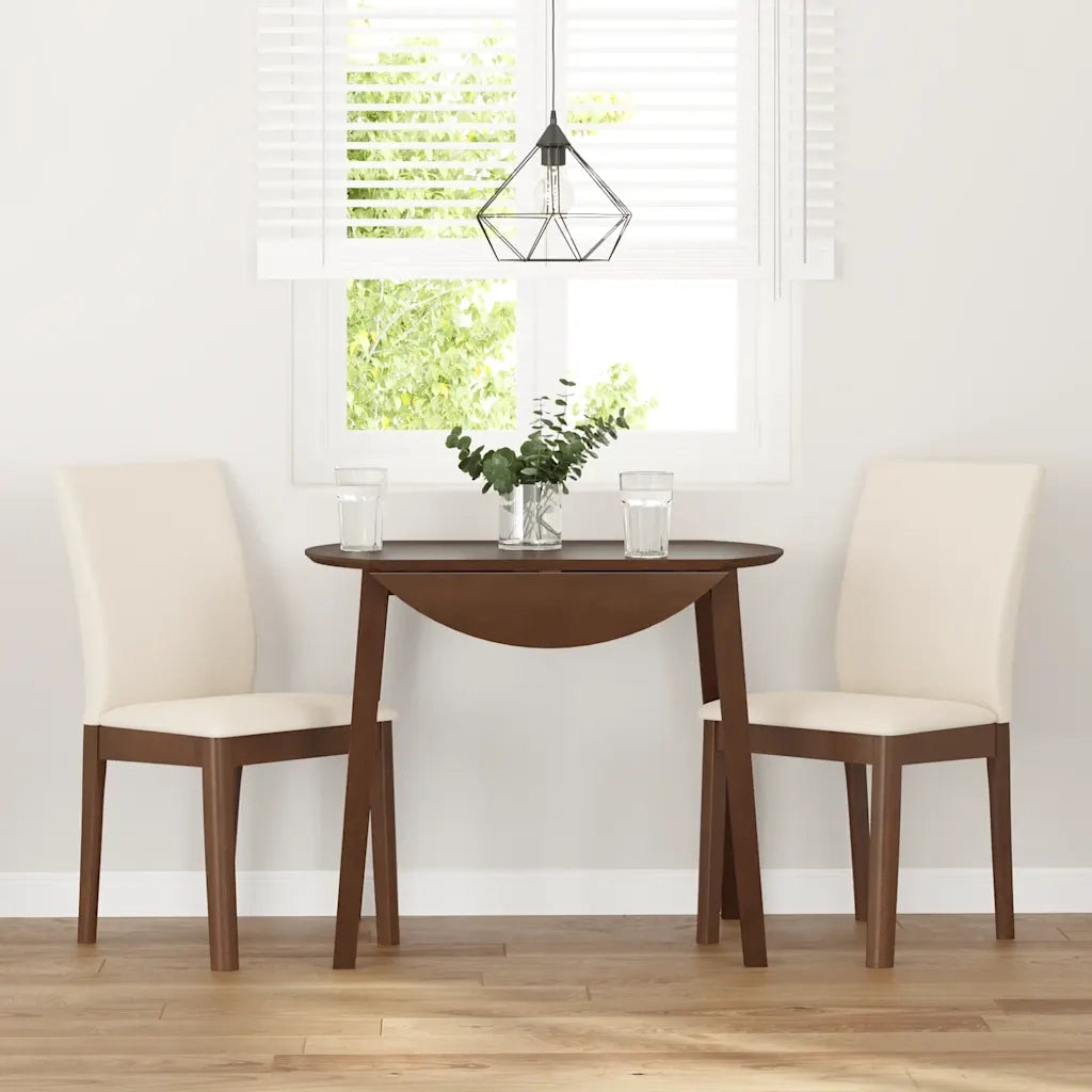 Sedie da Pranzo con Cuscini 2pz Marrone Legno Massello di Hevea 4102448