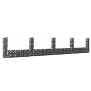 Cesto Gabbione a U con 5 Pali in Ferro 500x20x100 cm 151278
