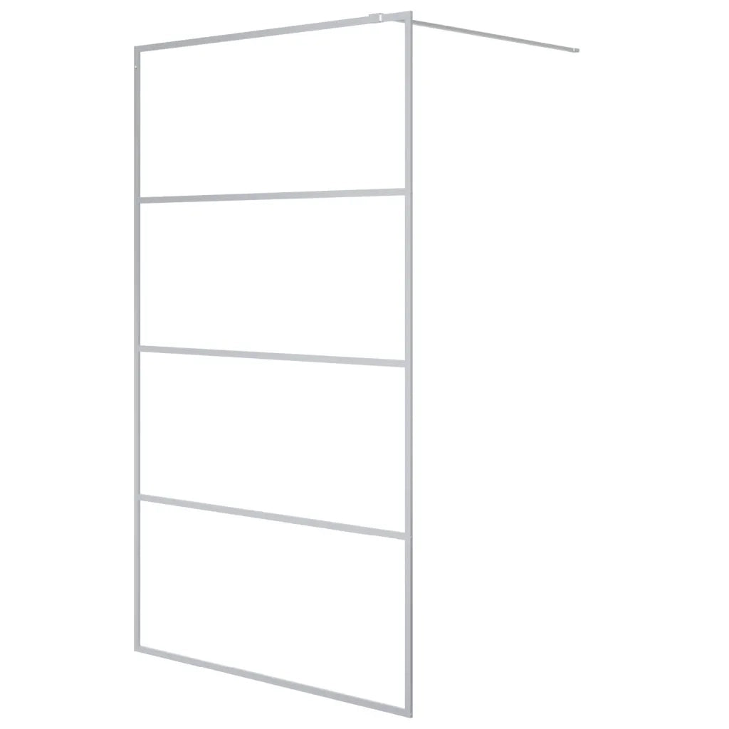 Parete Doccia Walk in Argento 115x195 cm Vetro Trasparente ESG