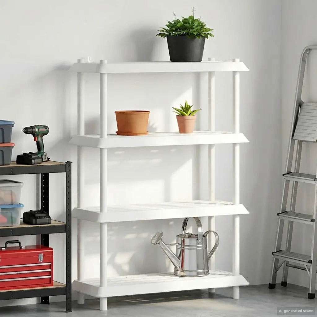 Unità di scaffalatura 4 livelli 100 x 40 x 136,5 cm PP Bianco 8011750