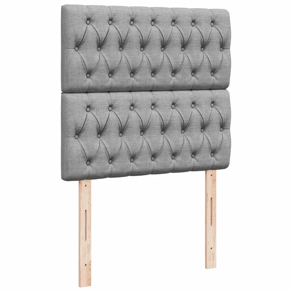 Giroletto a Molle con Materasso Grigio Chiaro 90x200 cm Tessuto