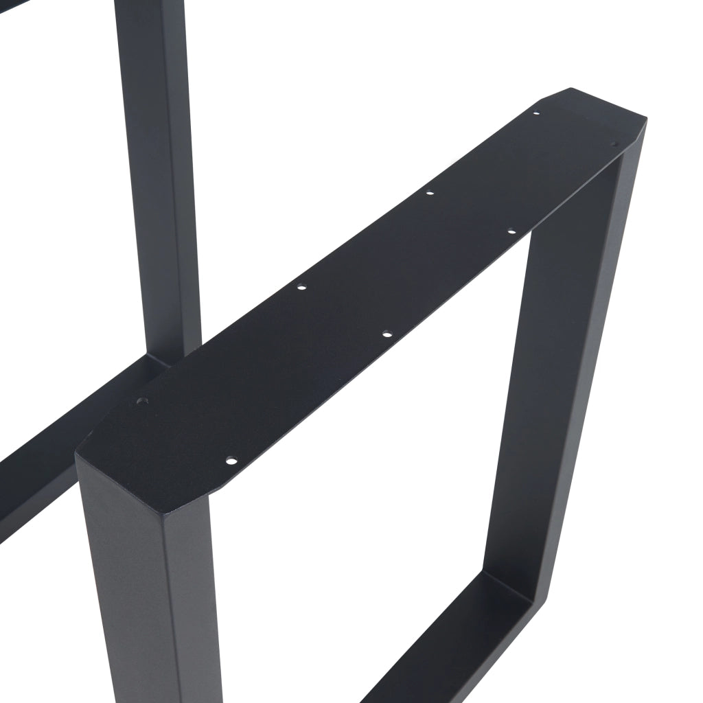 Set di 2 Gambe Rettangolari Makers per Mobili Fai da Te 72 x 60 cm Acciaio Nero [en.casa]