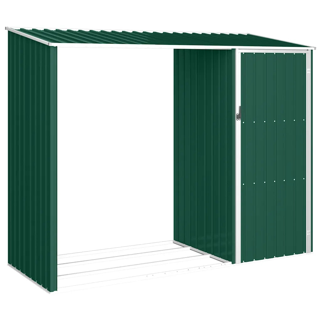 Capanno per Legna Verde 245x98x159 cm in Acciaio Zincato 46293