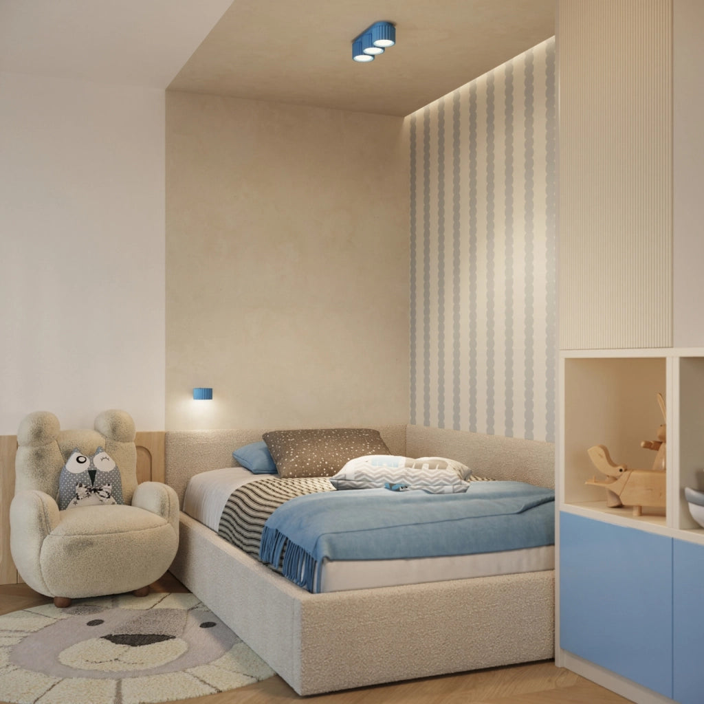 Plafoniera AURA 3 azzurro Gx53