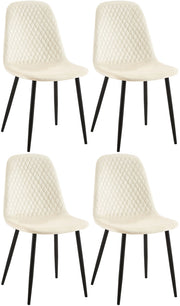 Set di 4 sedie Giverny crema,Velluto