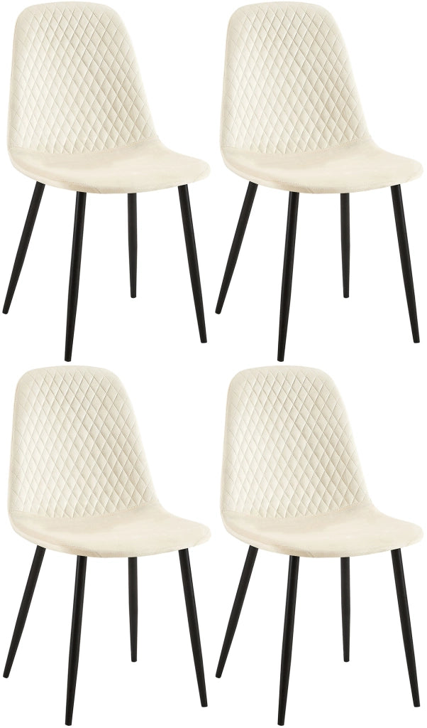 Set di 4 sedie Giverny crema,Velluto