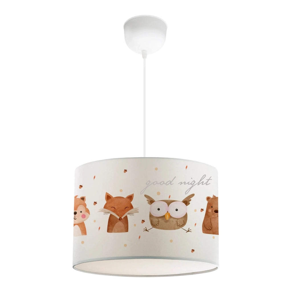 Lampada da terra/sospensione per bambini attacco E27 70 cm motivo animali della foresta 03_0010748