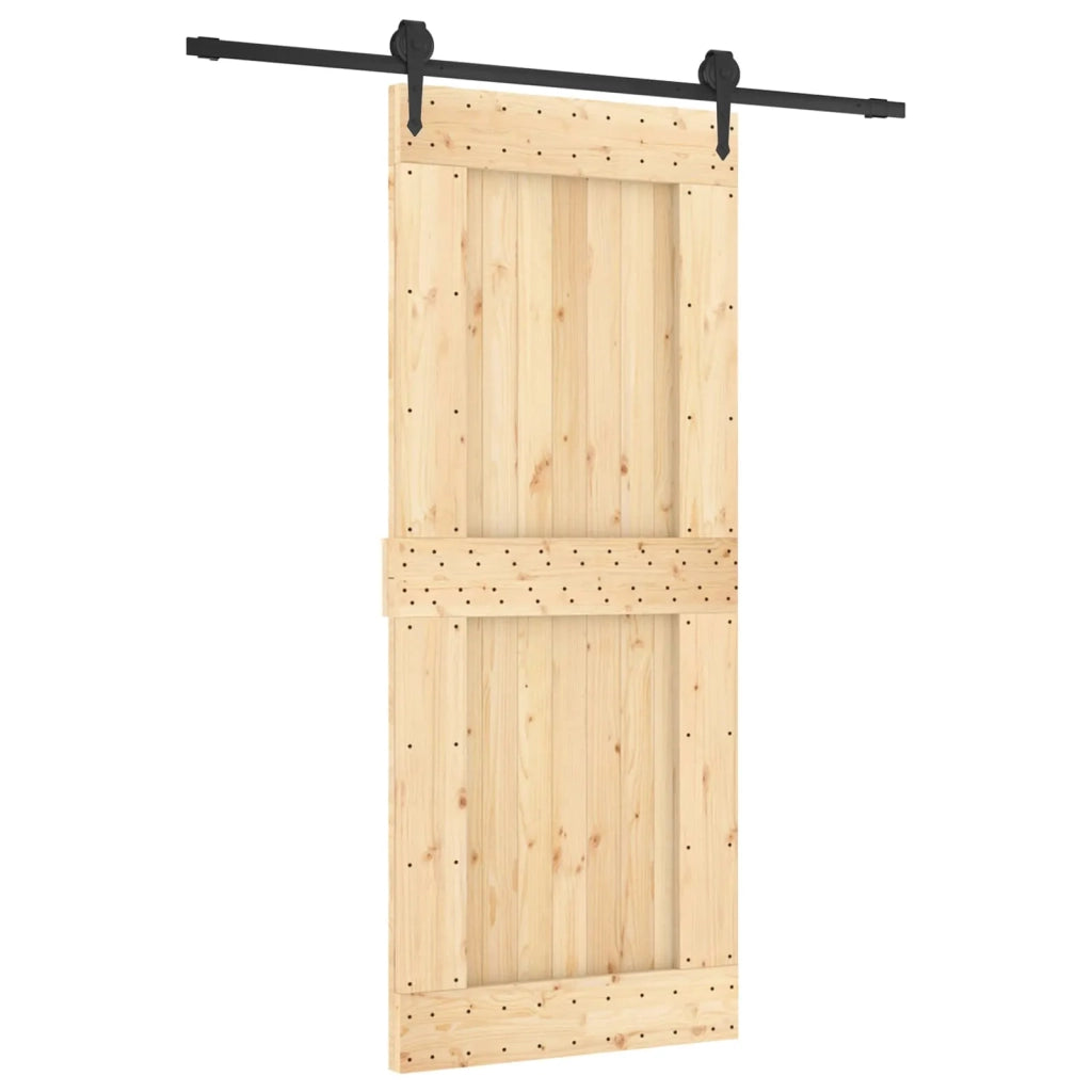 Porta scorrevole Naturale e Nero 85 x 210 cm 3445127