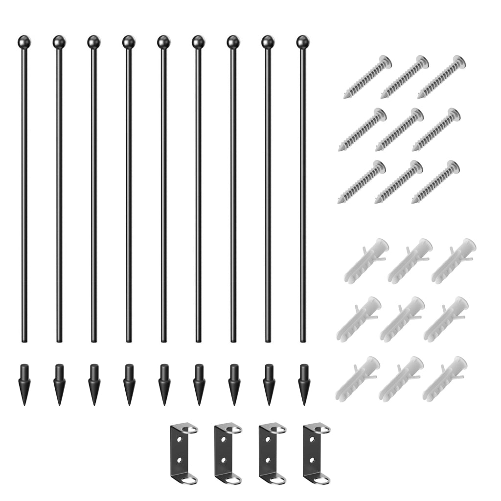 Recinto per Cani Modulabile 8 Pannelli ¨C zephmum ¨C Acciaio Nero 164x164x60 cm