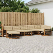 Set di divani da esterno con cuscino 7 pcs Naturale e Beige