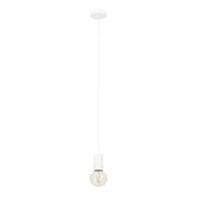Lampadario A Sospensione Contemporaneo Pozueta 1 Acciaio Bianco 1 Luce E27