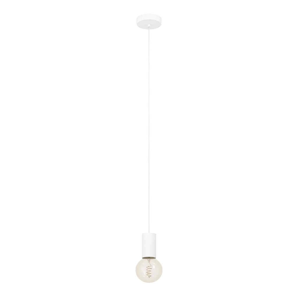 Lampadario A Sospensione Contemporaneo Pozueta 1 Acciaio Bianco 1 Luce E27