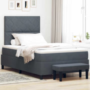 Letto a molle con testiera Grigio scuro 200 x 120 cm Velluto 3344571