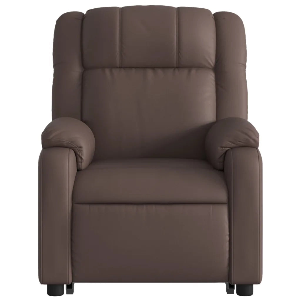 Poltrona Alzapersona Reclinabile Marrone in Similpelle 3205166