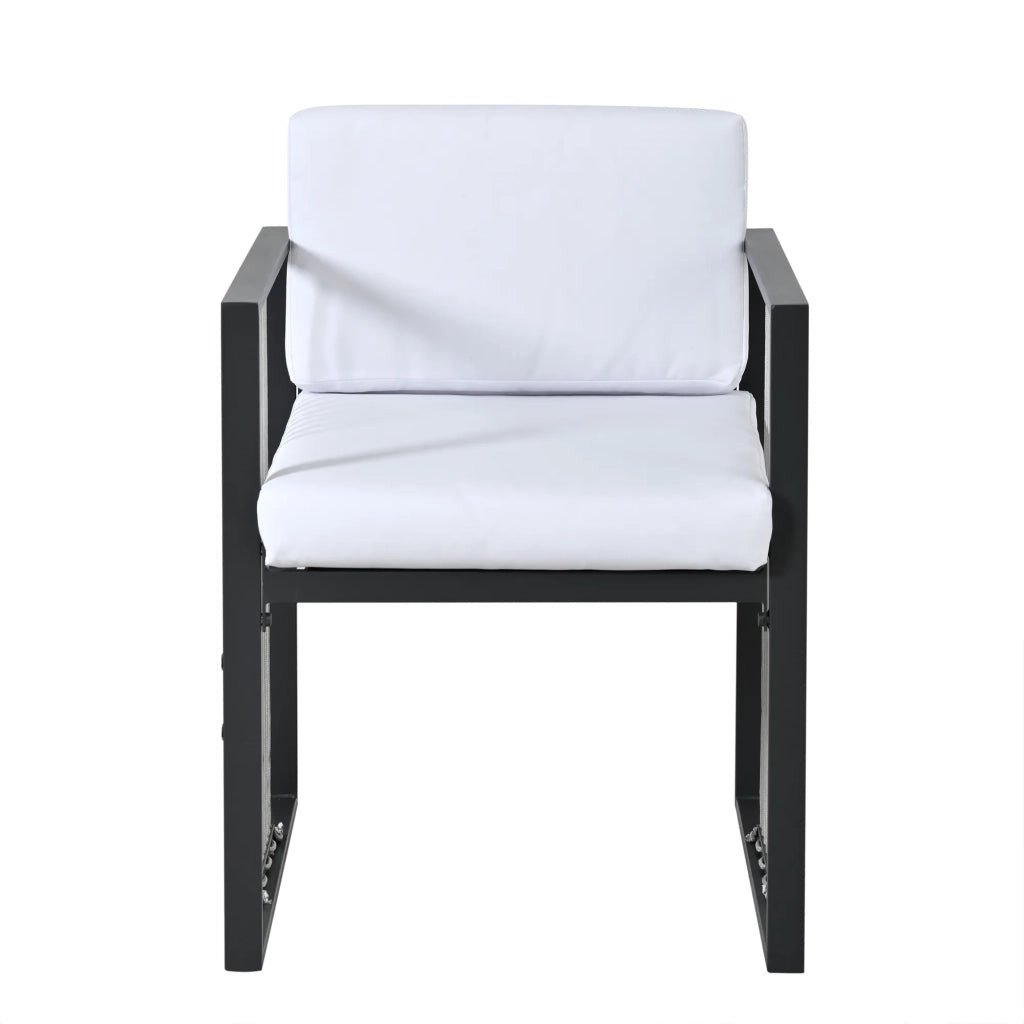 Set da pranzo esterno 7 pezzi per 6 persone, tavolo in vetro temperato, ideale per giardino e terrazza