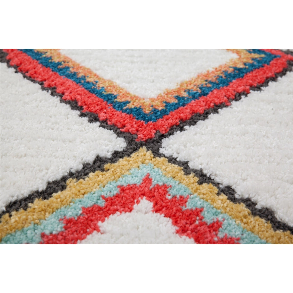 Tappeto a pelo corto Agadir con motivo a rombi multicolor