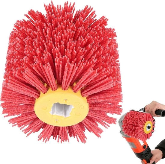 Schuurborstel per 80 Korrel con Rotaia a Cavo e Borstello di Polimento da 100 mm di Larghezza e 120 mm di Ø per Rotaia a Borstello in Nylon.