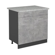 Mobiletto base per cucina R-Line Calcestruzzo/Antracite 80 cm PL Marmo Vicco