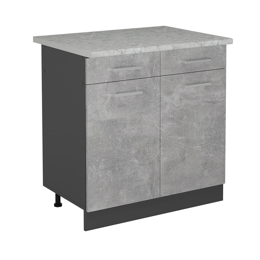 Mobiletto base per cucina R-Line Calcestruzzo/Antracite 80 cm PL Marmo Vicco