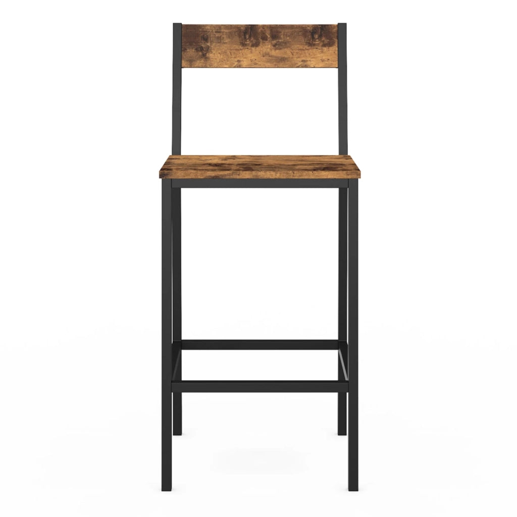 IDMarket - Lote de 4 taburetes de bar DAYTON con respaldo silla de cocina de diseño industrial