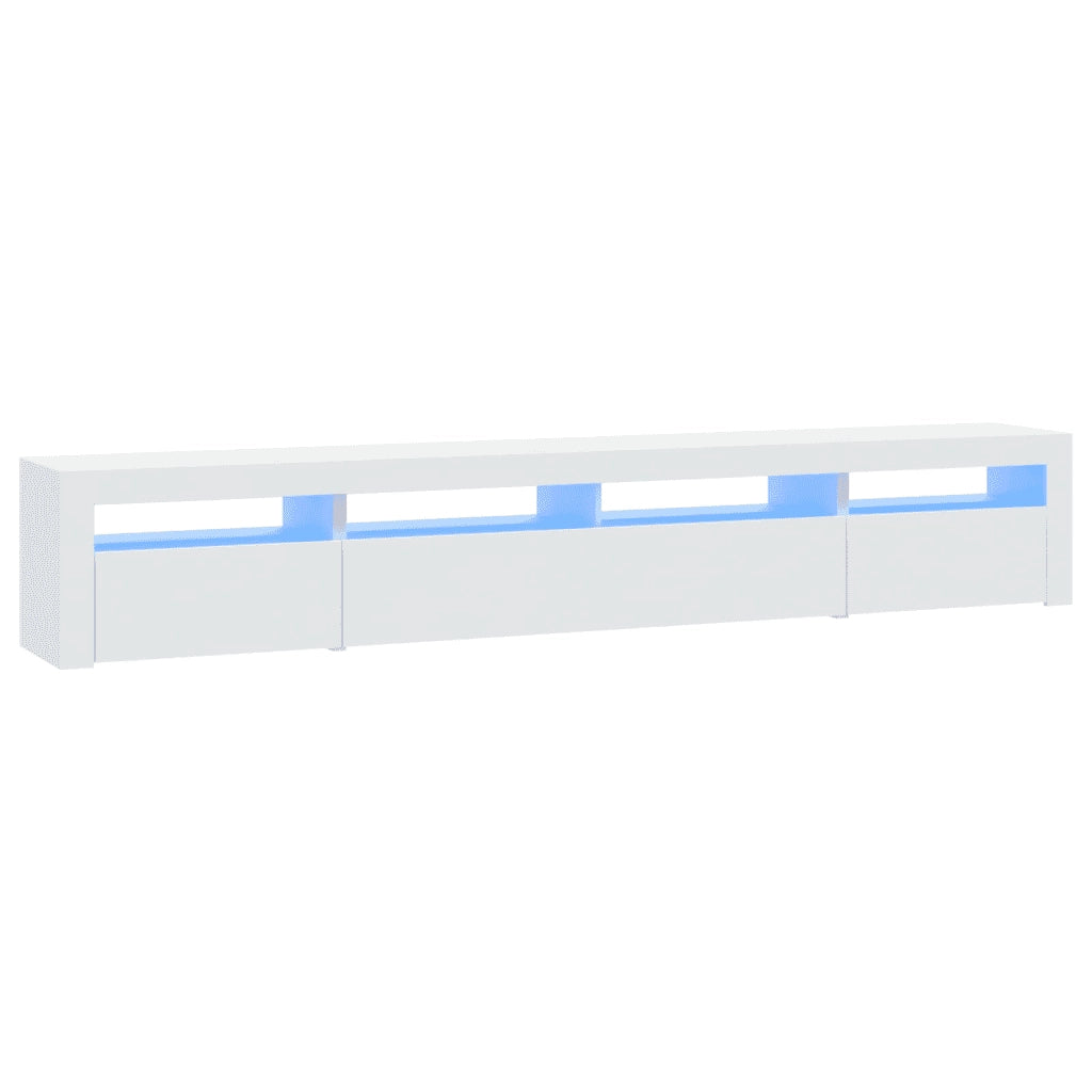 Mobile Porta TV con Luci LED-Credenza TV Bianco 240x35x40 cm