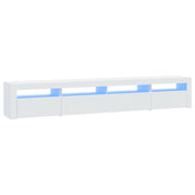 Mobile Porta TV con Luci LED-Credenza TV Bianco 240x35x40 cm