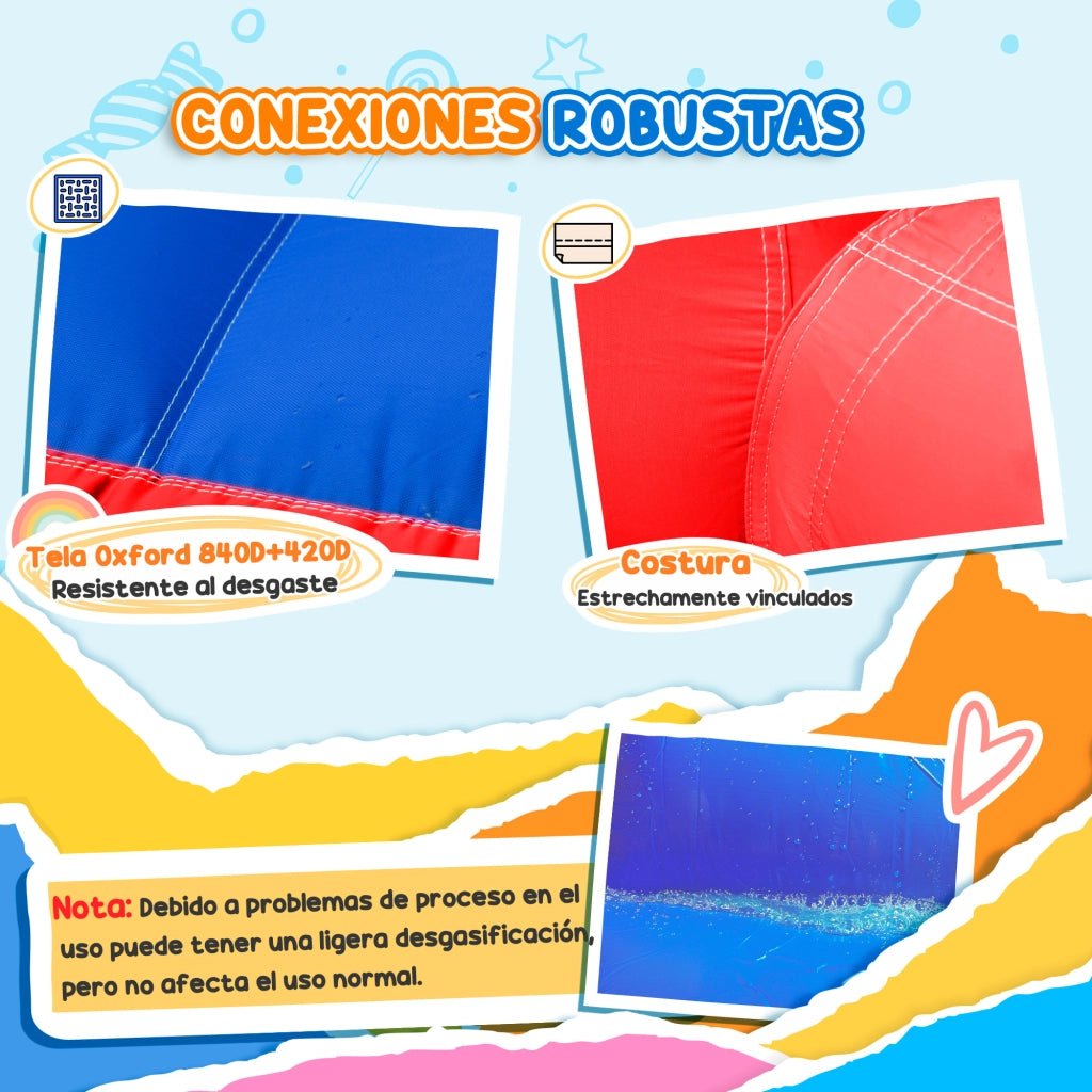 Casetta Gonfiabile per Bambini con Scivolo e Piscina ¨C zephmum ¨C 435x245x200 cm Multicolore