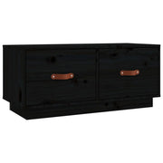 Mobile TV multimediale scaffale TV credenza mobile TV sala da pranzo soggiorno camera da letto 80 x 34 x 35 cm legno di pino massiccio nero 02_0026257