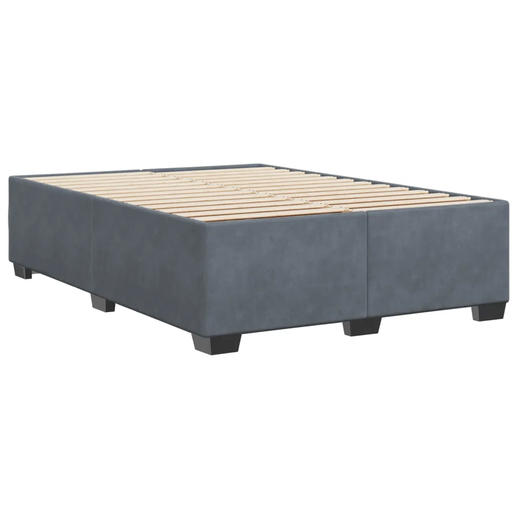Giroletto senza Materasso Grigio Scuro 140x200 cm Velluto