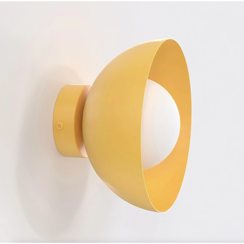 Lampada a parete Bibi in acciaio arancione e vetro
