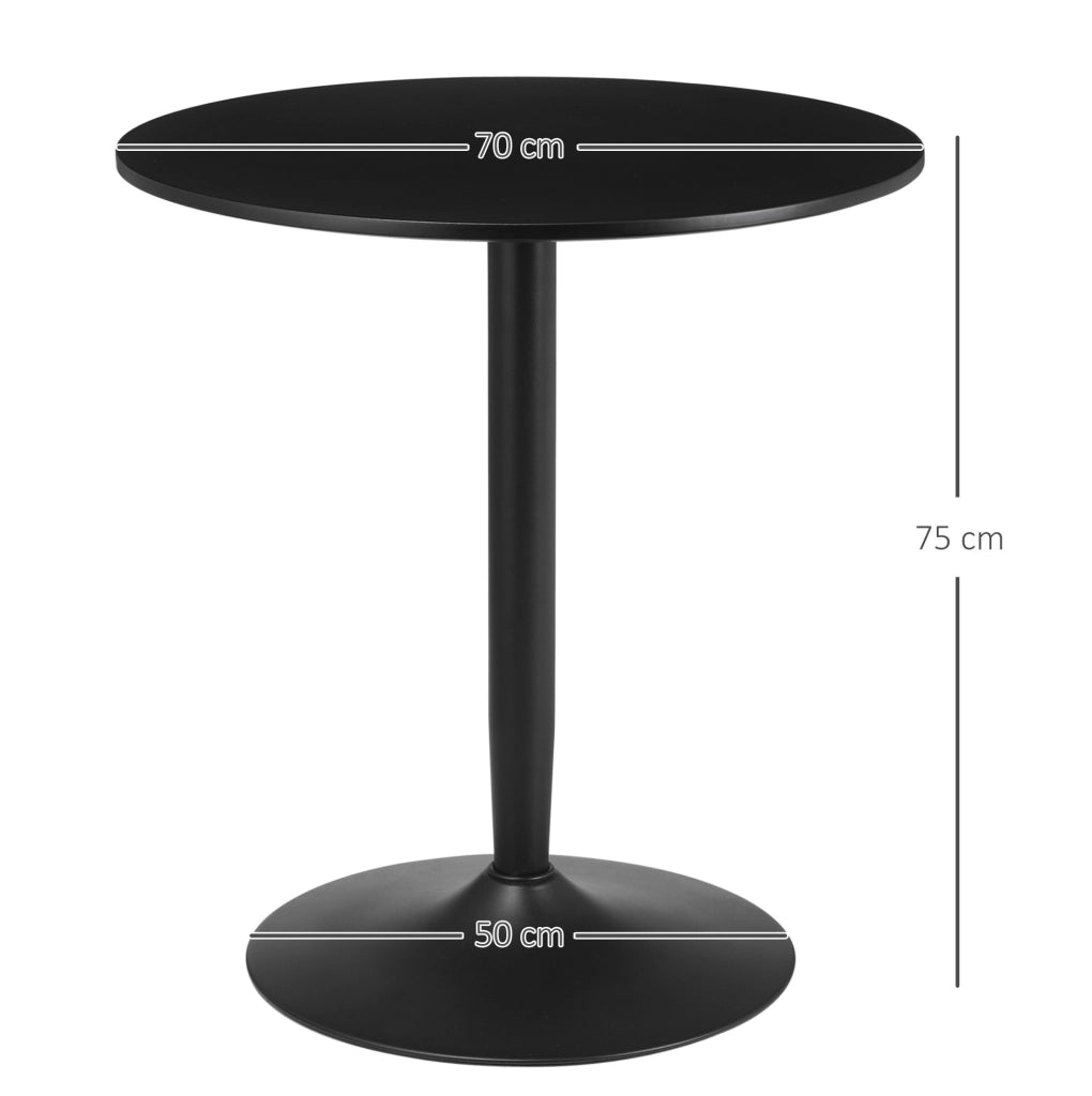 Tavolo rotondo da pranzo ?70x75 cm; in MDF e acciaio; nero
