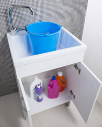 Mobile Lavatoio in ABS 60x50x88 cm 2 Ante Ambrosini Oceano Bianco Opaco