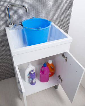 Mobile Lavatoio in ABS 60x50x88 cm 2 Ante Ambrosini Oceano Bianco Opaco