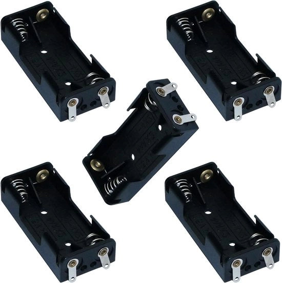 Batteria Portatile per 2 x Batterie AAA LR03 o Accumulatori - Contenitore Pratico con Spazio per 2 Batterie