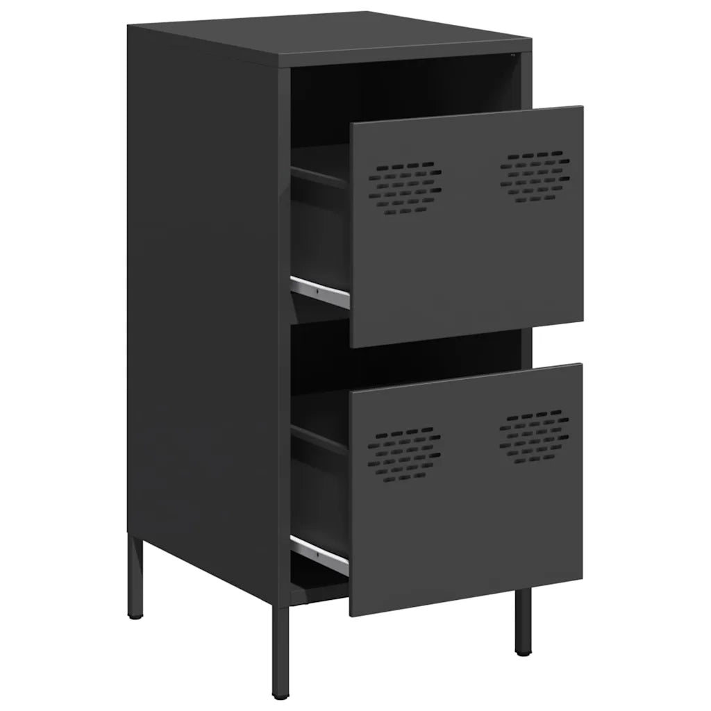 Credenza Nera 35x39x73,5 cm in Acciaio Laminato a Freddo 851394