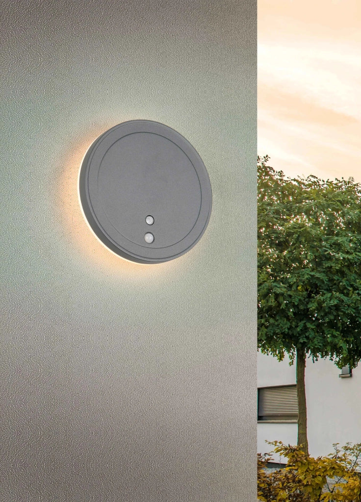 Applique da esterno LED ricaricabile, c/sensori, tonda, D 14 cm, Fortaleza