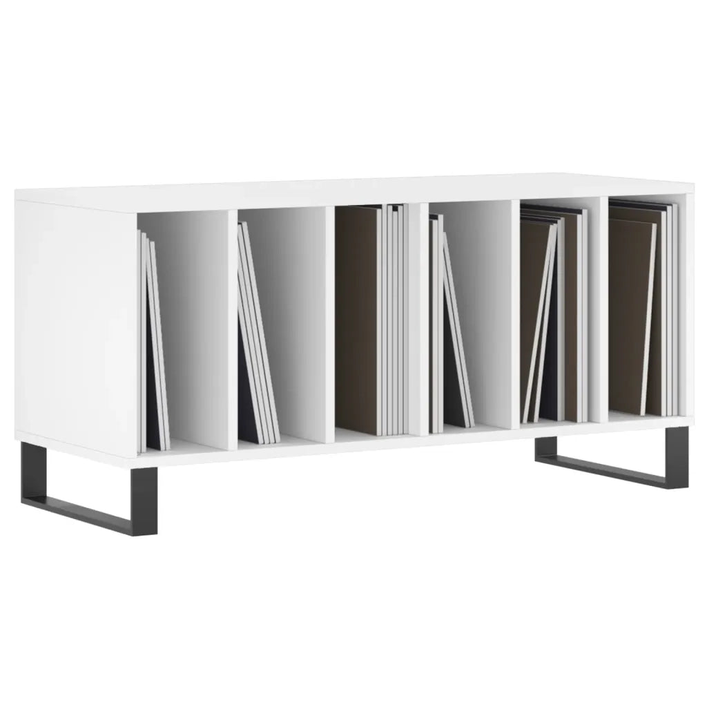 Mobile Porta Dischi Bianco 100x38x48 cm in Legno Multistrato 831756