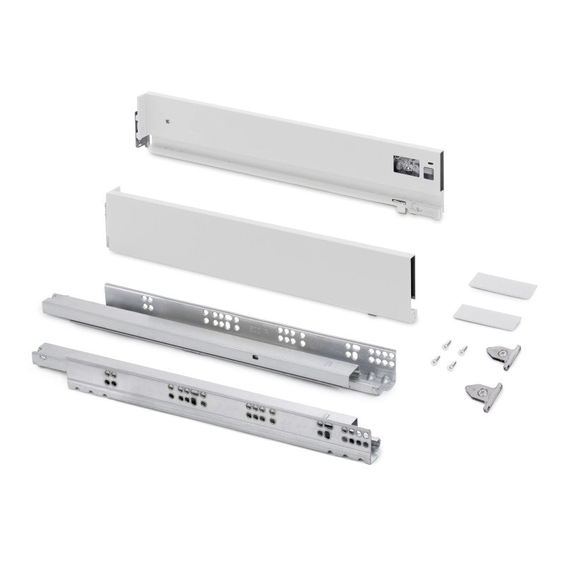 Cassetto esterno Vertex con regolazione 3D altezza 93mm, 60kg, profondità 500mm, Acciaio, Grigio antracite