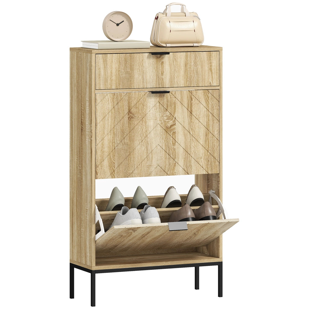 Armadio per scarpe con cassetti e ripiani ¨C Zephmum ¨C Robe 60x24x105.5 cm