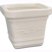 VASO in Resina QUADRO FESTONATO 40X40 cm BIANCO con DOPPIO BORDO