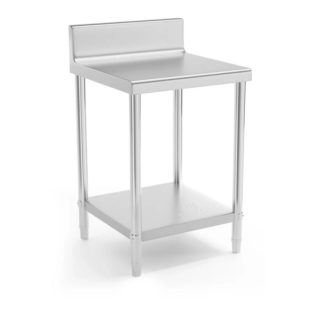 Tavolo da lavoro professionale in acciaio inox da cucina 60 x 60 cm con bordo rialzato portata 150 kg 14_0003661